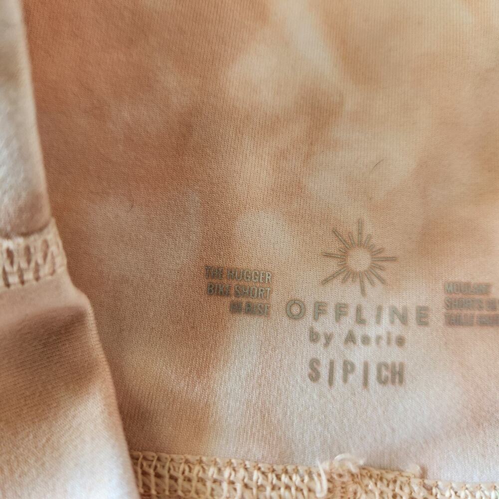 Offline By Aerie The Hugger Bike Short Hi Rise Womens Size Small Peach Tie Dye - Picture 4 of 5